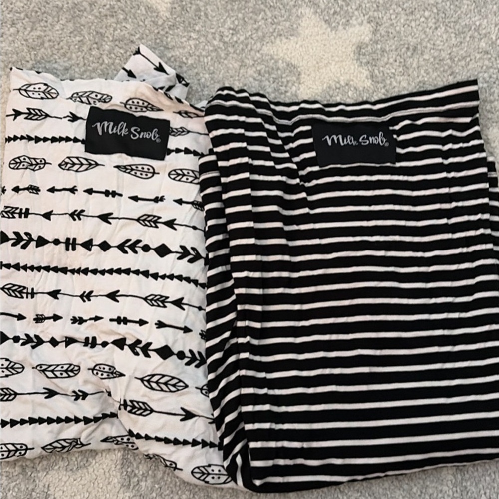 Milk Snob Black and White Patterned Blanket Set